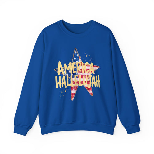 'America Hallelujah'  Vintage Flag Crewneck