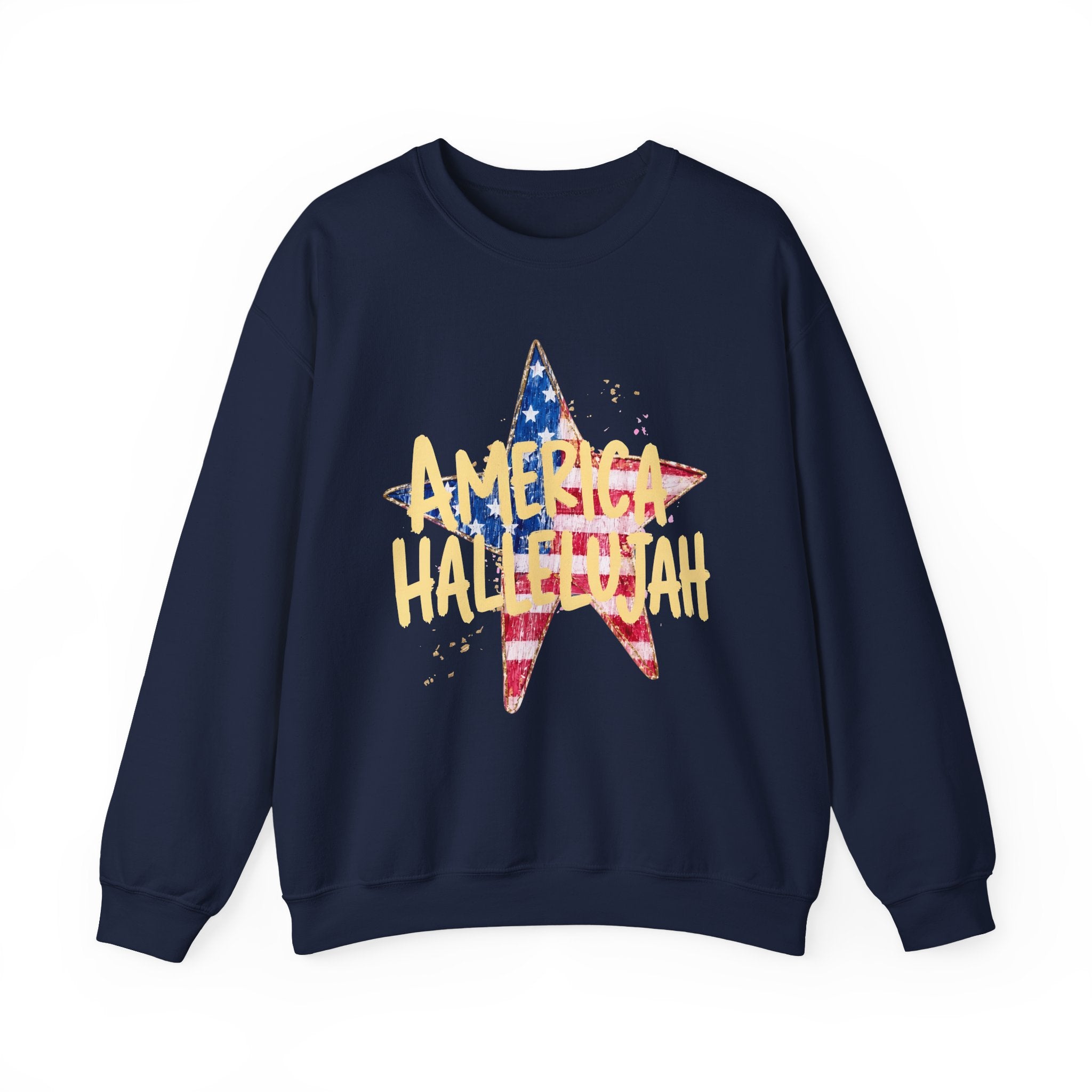 'America Hallelujah'  Vintage Flag Crewneck